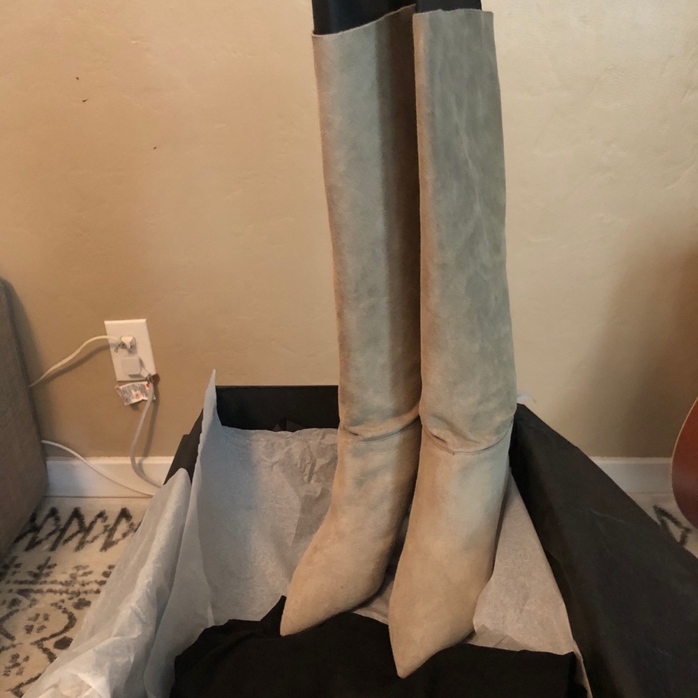 Yeezy Season 7 Thick Suede Knee High Boots